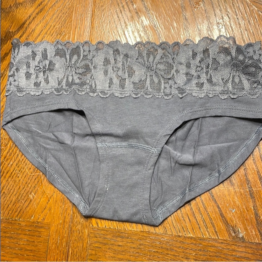 Victoria Secret Gray Lace Trim Panties